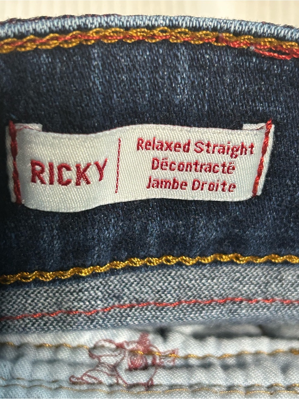 True Religion Ricky Relaxed Straight Jeans Men’s 36 Denim. Flaw See Pics - Picture 10 of 13
